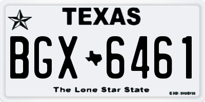TX license plate BGX6461