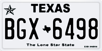 TX license plate BGX6498