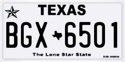 TX license plate BGX6501