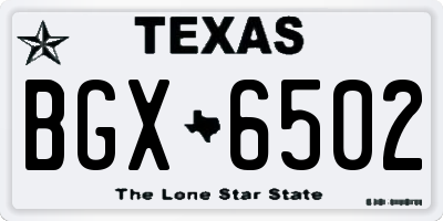 TX license plate BGX6502