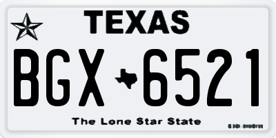 TX license plate BGX6521