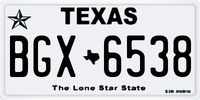 TX license plate BGX6538