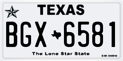 TX license plate BGX6581