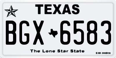 TX license plate BGX6583