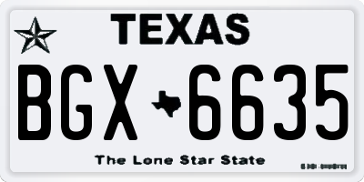 TX license plate BGX6635