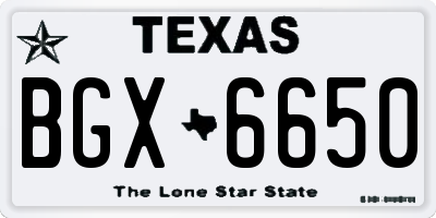 TX license plate BGX6650