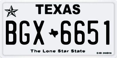 TX license plate BGX6651