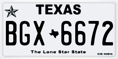 TX license plate BGX6672