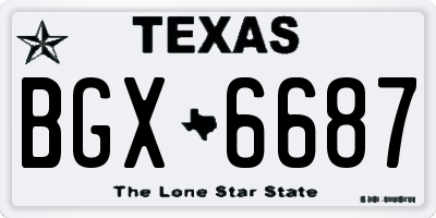 TX license plate BGX6687