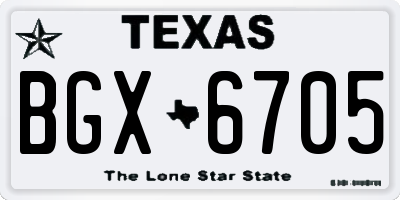 TX license plate BGX6705