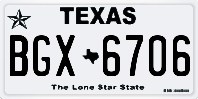 TX license plate BGX6706