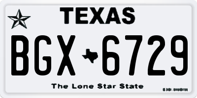 TX license plate BGX6729