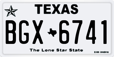 TX license plate BGX6741