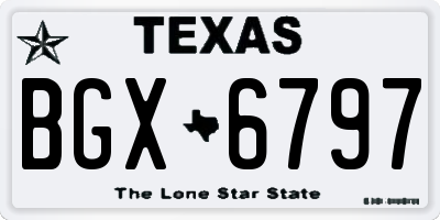 TX license plate BGX6797