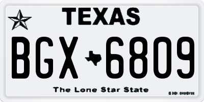 TX license plate BGX6809