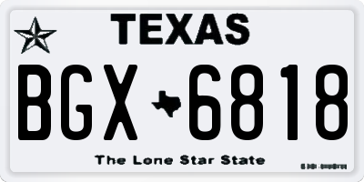 TX license plate BGX6818