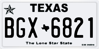 TX license plate BGX6821