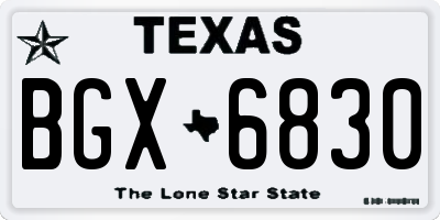 TX license plate BGX6830