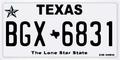 TX license plate BGX6831