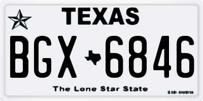 TX license plate BGX6846