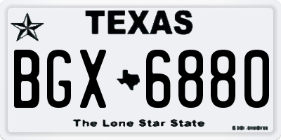 TX license plate BGX6880