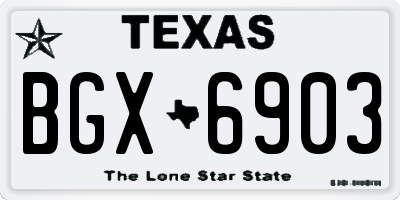 TX license plate BGX6903