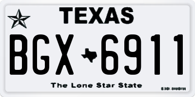 TX license plate BGX6911