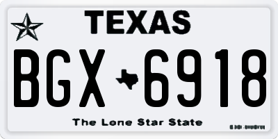 TX license plate BGX6918