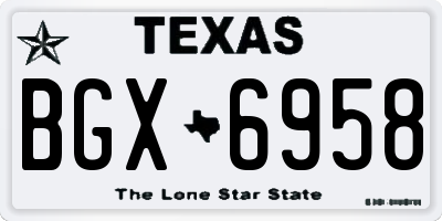 TX license plate BGX6958