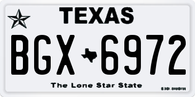 TX license plate BGX6972