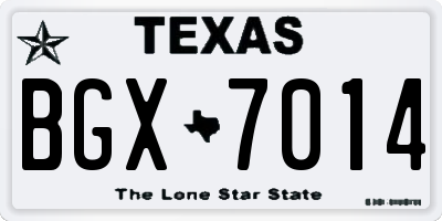 TX license plate BGX7014