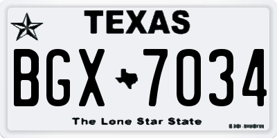 TX license plate BGX7034