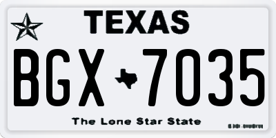 TX license plate BGX7035