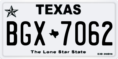TX license plate BGX7062