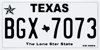 TX license plate BGX7073
