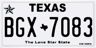 TX license plate BGX7083