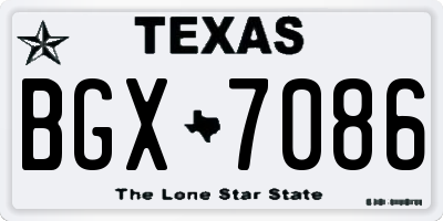 TX license plate BGX7086