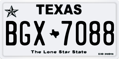 TX license plate BGX7088