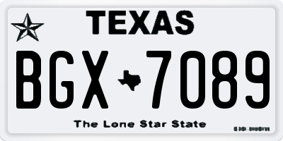 TX license plate BGX7089