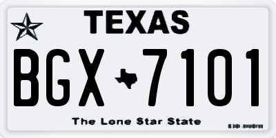 TX license plate BGX7101