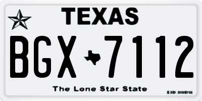 TX license plate BGX7112