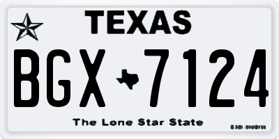 TX license plate BGX7124