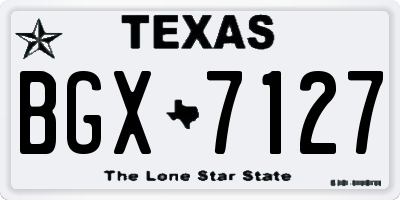TX license plate BGX7127