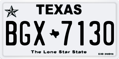TX license plate BGX7130