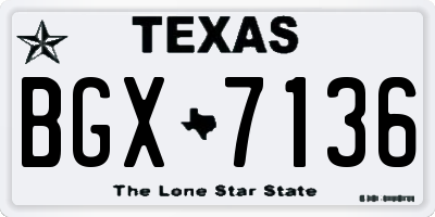 TX license plate BGX7136