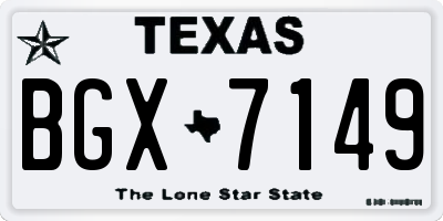 TX license plate BGX7149