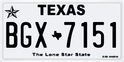 TX license plate BGX7151