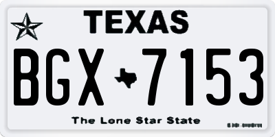 TX license plate BGX7153