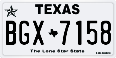 TX license plate BGX7158