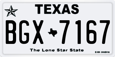 TX license plate BGX7167